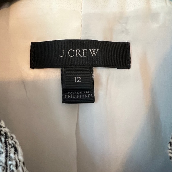 J. Crew Full Zip Tweed Long Sleeve Jacket Size 12 Off White & Black - Picture 9 of 11